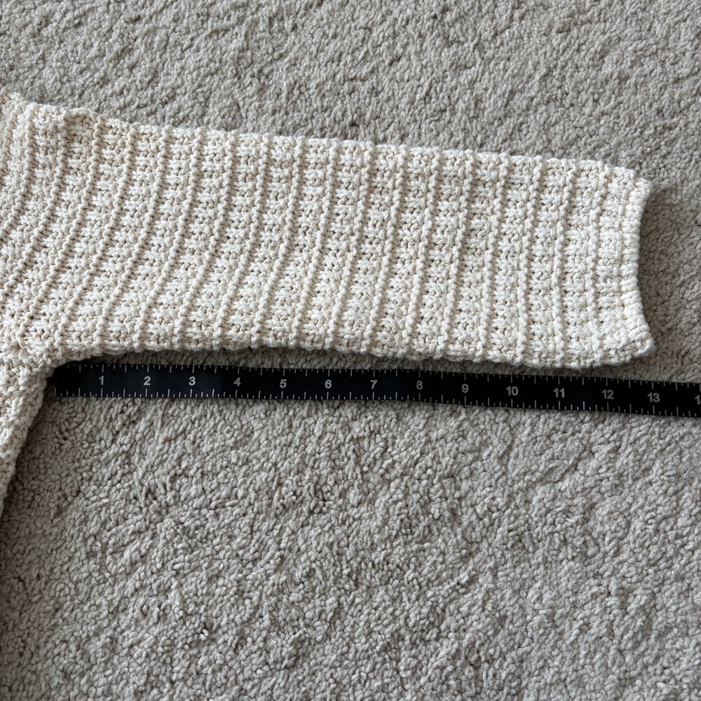 Zara Cream Ecru Textured Knit Cardigan - Picture 9 of 10